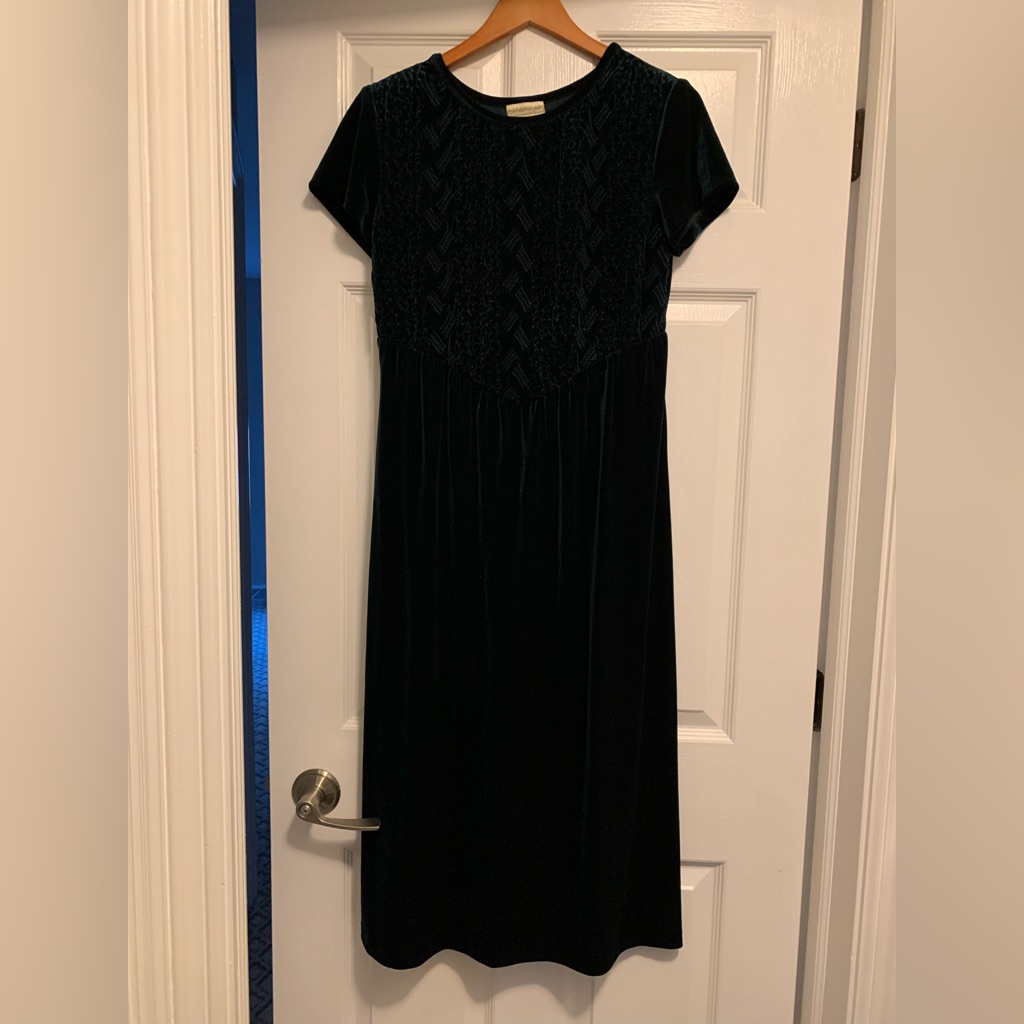 Coldwater Creek Dark Green, Velour Dress~~6p